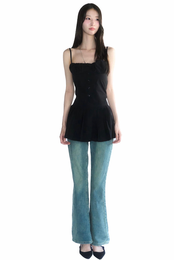 Petite Pleats Mini Dress