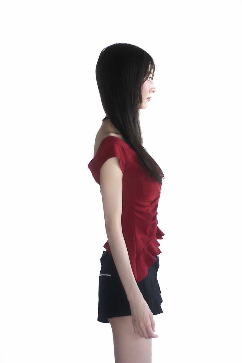 Scarlett Ruffle Off-Shoulder Tee