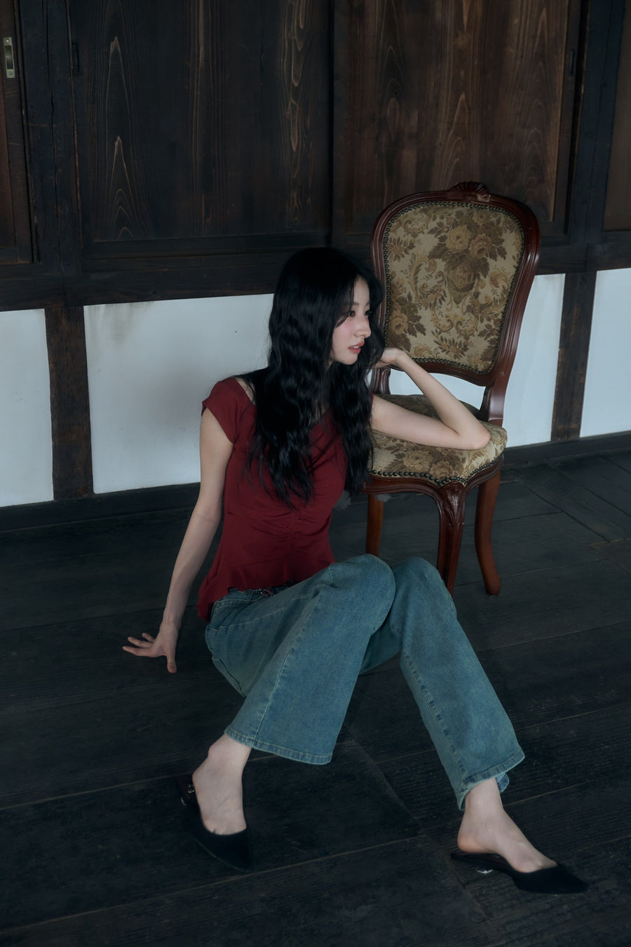 Scarlett Ruffle Off-Shoulder Tee